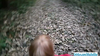 Risky Public Fuck in Forest almost Caught