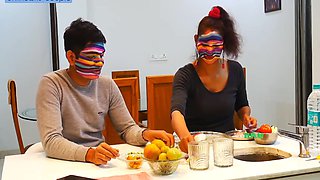 Lonely Housewife Calls Househelp To Cook And Fuck In Kitchen 1