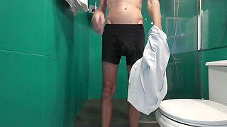 MY STEP DAD LETS ME WASH HIS HUGE DICK WHEN HE SHOWERS
