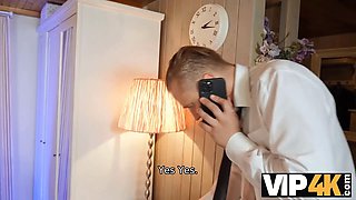 Vip4k. hot female with Natural Tits screwed and creampied by her husband