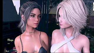 Ecchi blonde with huge tits in a naughty animated adventure