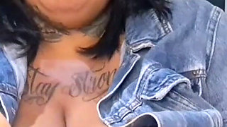BBW in Her Jacket, Smoking a Cigarette and Being Sexy