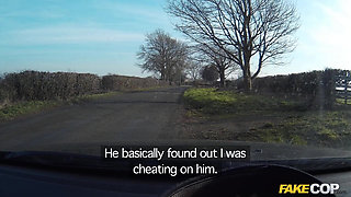 Hot Jizz: Brunette Has Some Fun Outside with Cheeky Policeman