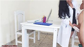 Doctor Jennyfer Solves Erection Problem During Exam!