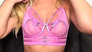 Awesome Big Boobs Blonde Masturbates In The Shower
