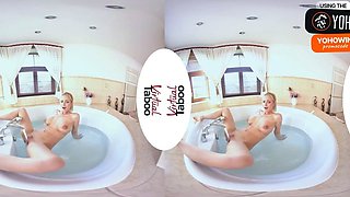 Busty platinum-blonde mummy loves solo masturbation reality