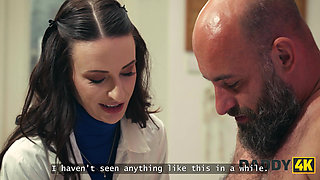 DADDY4K. Pervy nurse is cheating right in the doctor's office