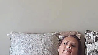Big Tits MILF Pee and Stuffs Pantyhose Inside Pussy.