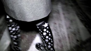 Sexy outdoor handjob