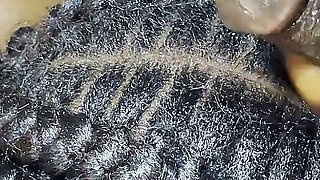 Hair Fetish for Ebony Teen Receiving Cum