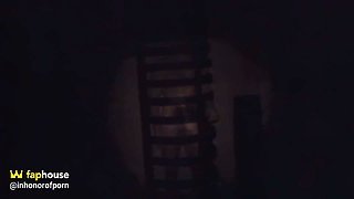 He Is in a Cage but Gets a Blowjob and Fucks Her Through the Bars