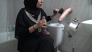 My Hot Wife Masturbates in Front of a Public Toilet