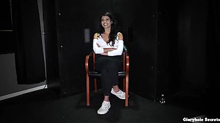 Dark-haired Adult movie star Harley Haze In Backstage For Gloryhole Porno Nikki Leigh Naked Leather Pornography