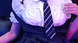 Ana Spears Enjoy Smoking After Class in Uniform and Braids