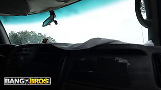 Bangbros - hair stylist madalina moon joins the bus and gets filled with ace hardz’s monster knob