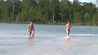 Blonde Titofs Nasty Double Penetration with Two Guys on Beach