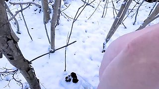 Bouncy Tits BDSM Slave Gets Complete Naked Punishment in Snow