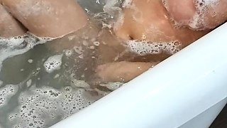 Glamour babe with big boobs masturbates in lingerie