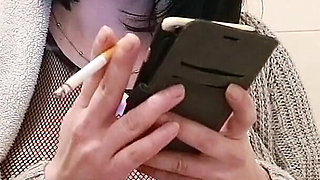 Pregnant MILF Smoking Cigarette