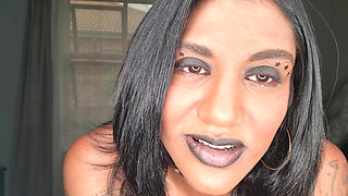 Desi Slut Dirty Talking While Playing, Displaying Her Tongue and Soft Lips