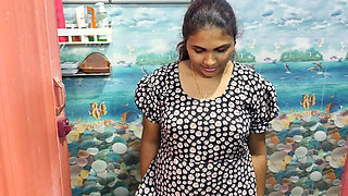 Vaishnavy Pee and Wash in Nighty Bathroom Scene