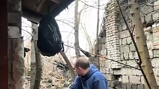 Hot Russian slut gets big facial after hard outdoor pounding