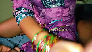 Indian sister in law giving blowjob