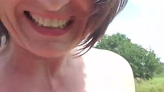 Unrestrained Nude Run with Splashes at the Lake
