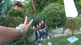 Amateur Cum Swallow and Gangbang Orgy in My Backyard with Many Girls