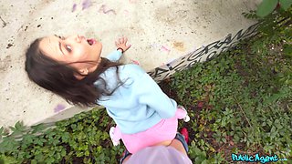 Hot kinky MILF outdoor POV sex