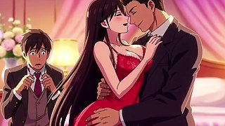 Wedding night bride secretly fucks groomsmen while groom waits