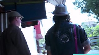 Tongue pierced Thai MILF gets picked up