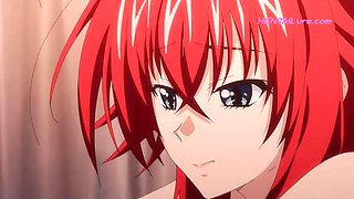 Rias Undresses Slowly Before Giving Issei a Deep  Warm Oral Finish  HENTAI Parody