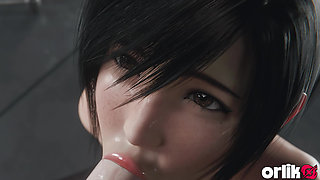 Yuffie Final Fantasy 7 Completely Nude Blowjob Service - Wet & Messy 4K 3D Animation