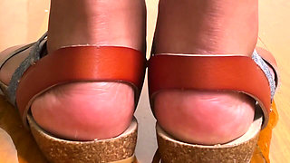 Ebony Dirty Sandal Foot Tease