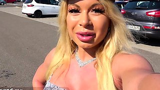 German Blonde Teen failed blind date on street