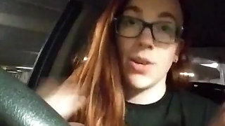 Risky Parking Garage Clit Rubbing Car Masturbation