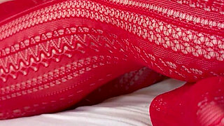 Red Pantyhose Showing