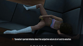Anita's Internship - Gameplay - Roleplay - Petite Teen Masturbates with Banana and Gets Caught