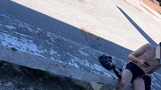 Amateur Boy Caught Freeballing and Exposing His Boner
