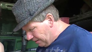 German Farmer Fucks Big Tits Mature On The Farm
