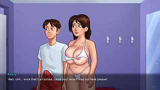 Stepson helps her stepmom in buying clothes (Summertime Saga)