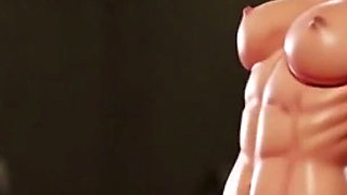 Strong Muscle Woman in Rope Bondage - Tied up Among the Weights