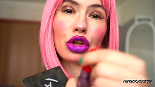 Naughty Step-mommy Purple Kiss and Lush Midnight Lips