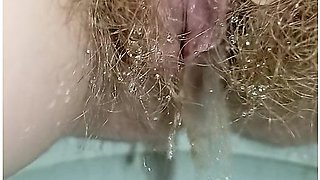 I Take Off My Panties With A Menstrual Pad, Fart Loudly And Pee Close-up