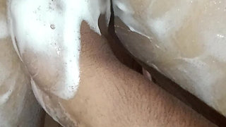 Aunty Showing Bathroom