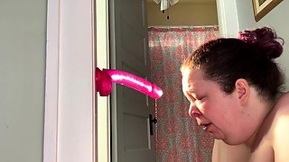 I received a request to deeptroat my pink dildo and count