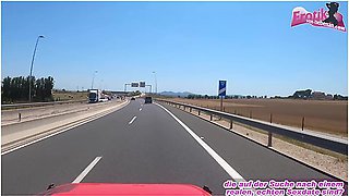German Amateur Milf Does Public Blowjob In The Car While Driving With Deutsche Amateure