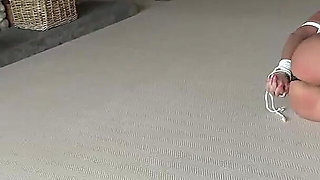 Latina's Mansion Nightmare: Silk Cleave Gag and Hogtie Torment