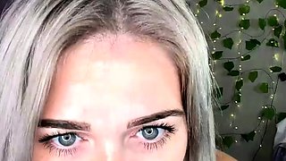 Cute blonde with big boobs solo